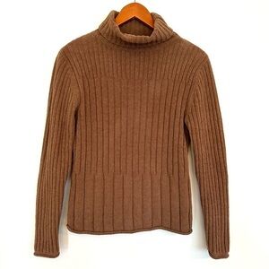 Sonoma Cozy Chocolate Brown Turtleneck Sweater Size Small